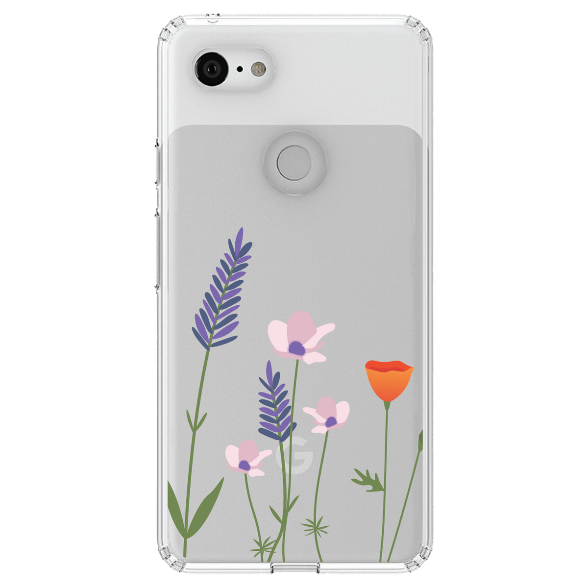 Wildflowers Blue Purple Pink Clear Shockproof iPhone Case, view 21