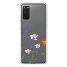 DistinctInk® Clear Shockproof Hybrid Case for Apple iPhone / Samsung Galaxy / Google Pixel - Wildflowers Blue Purple Pink