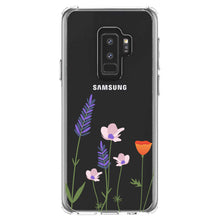 DistinctInk® Clear Shockproof Hybrid Case for Apple iPhone / Samsung Galaxy / Google Pixel - Wildflowers Blue Purple Pink