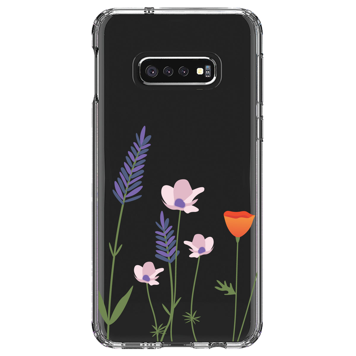 Wildflowers Blue Purple Pink Clear Shockproof iPhone Case, view 18
