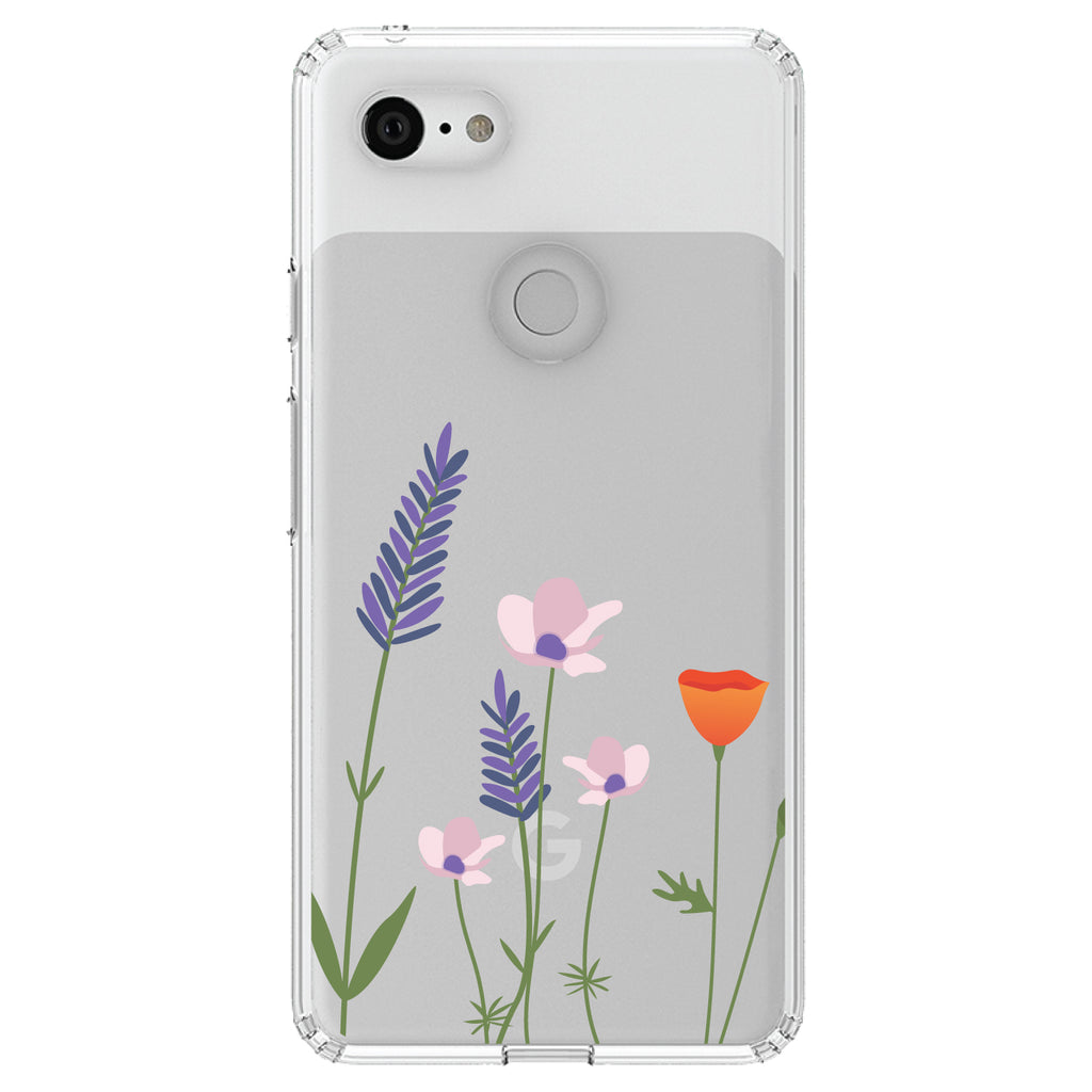 Wildflowers Blue Purple Pink Clear Shockproof iPhone Case, view 22