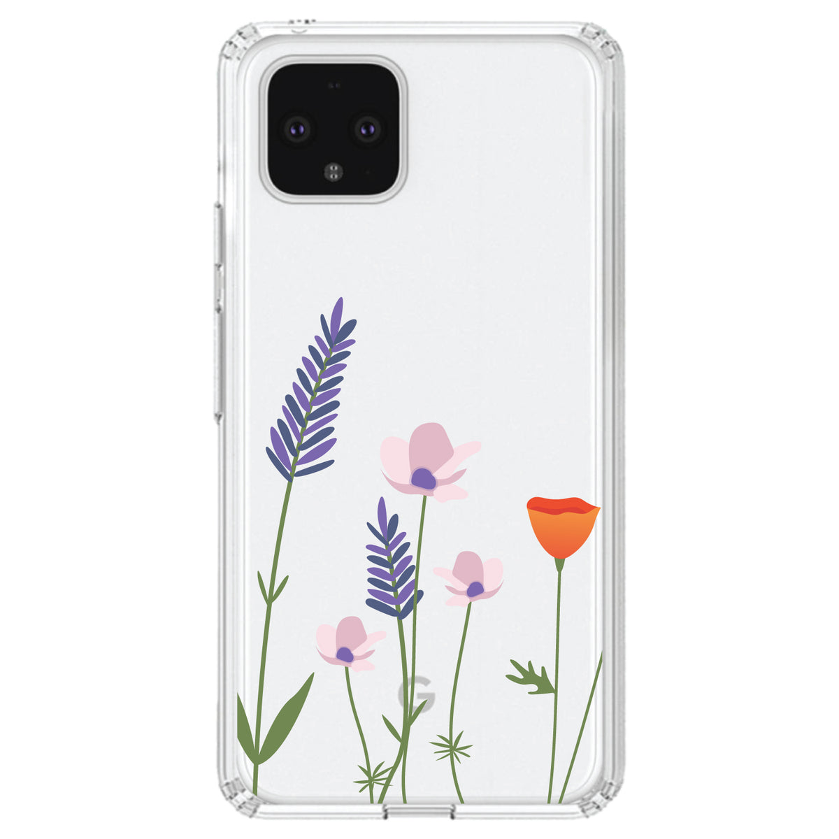 Wildflowers Blue Purple Pink Clear Shockproof iPhone Case, view 23