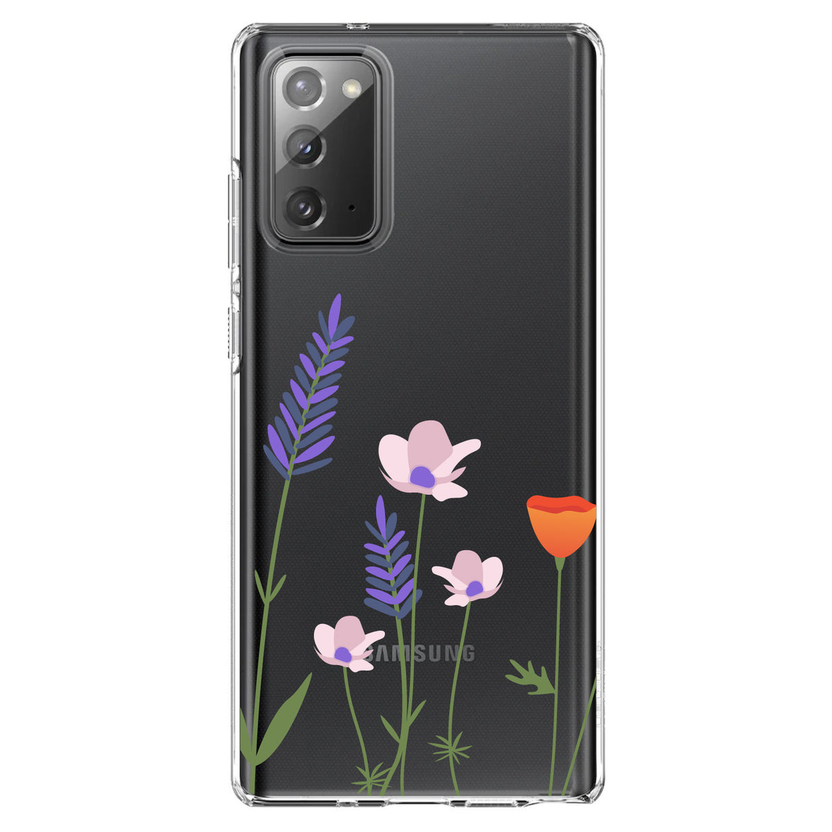 Wildflowers Blue Purple Pink Clear Shockproof iPhone Case, view 8