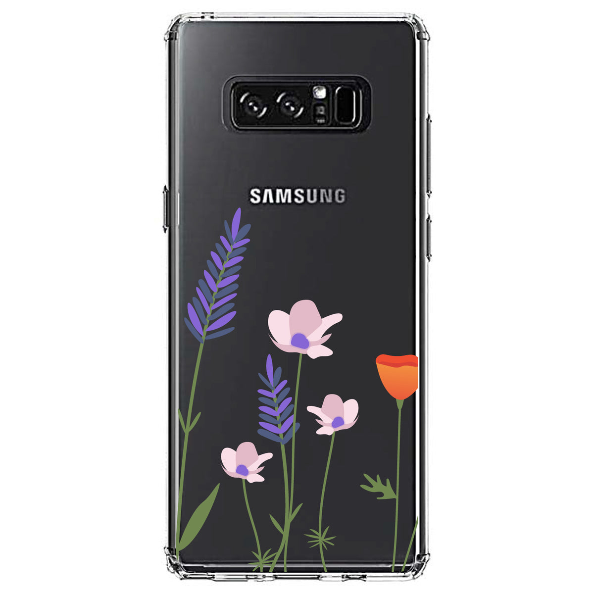 Wildflowers Blue Purple Pink Clear Shockproof iPhone Case, view 12
