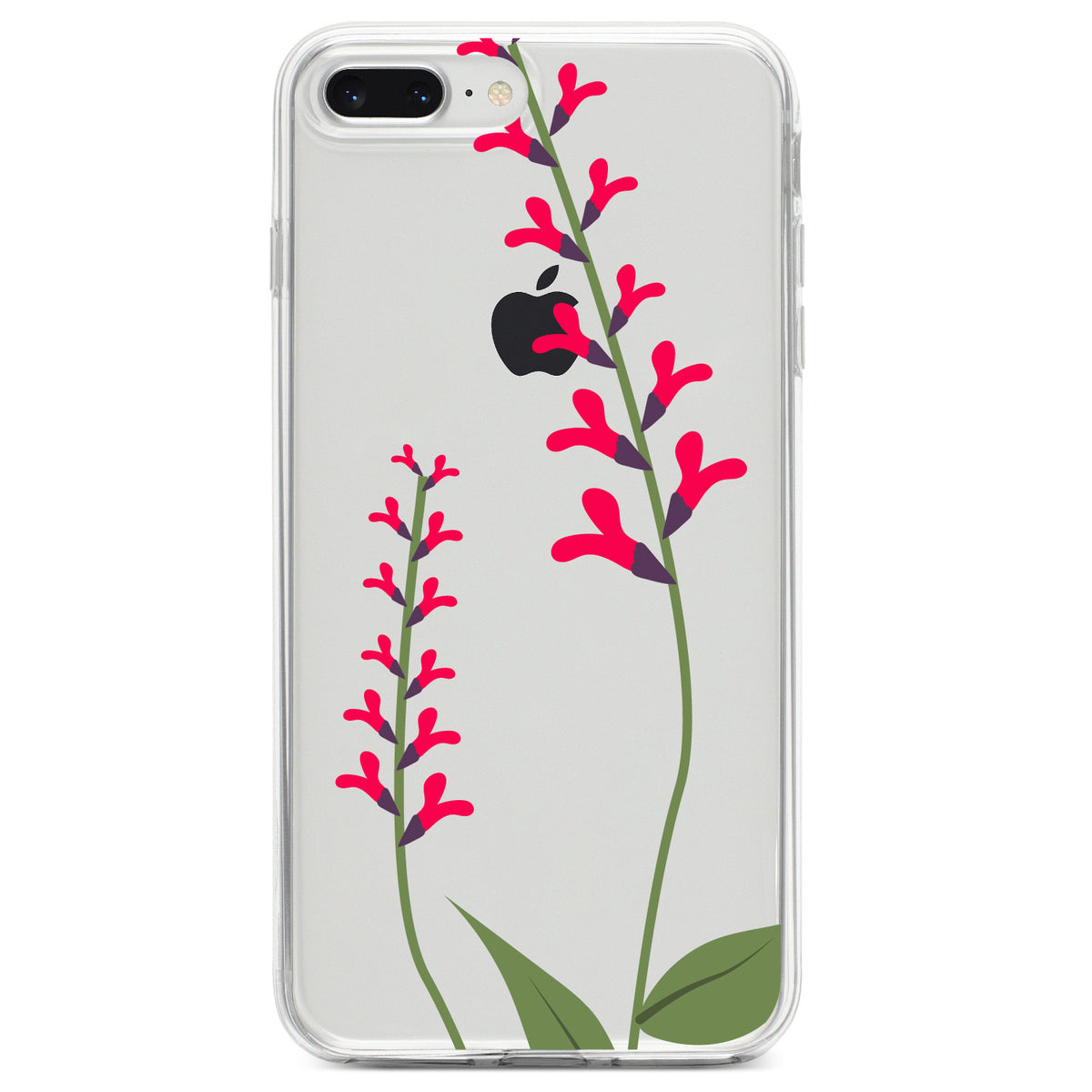 Wildflowers Hot Pink Clear Shockproof iPhone Case, view 6
