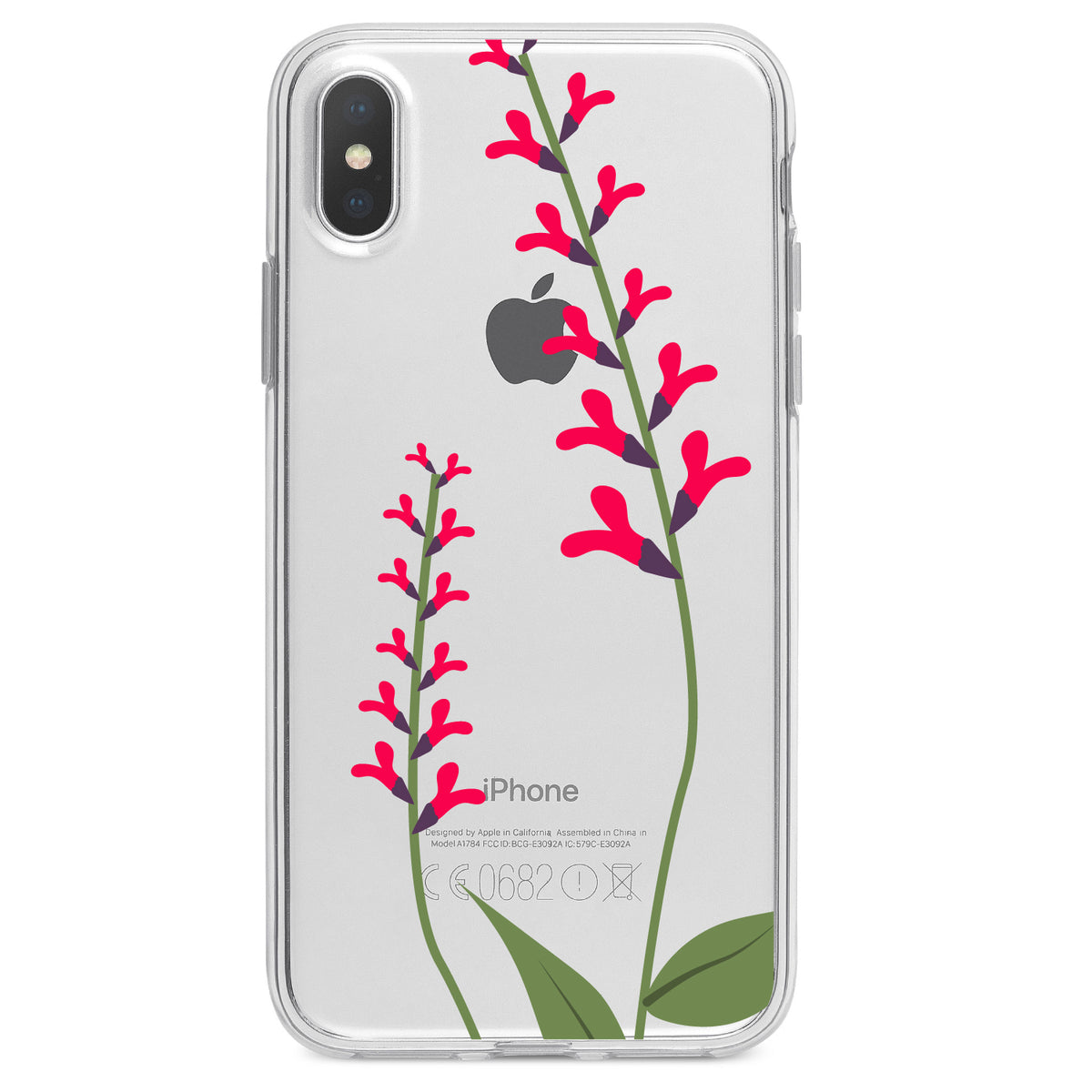 Wildflowers Hot Pink Clear Shockproof iPhone Case, view 3