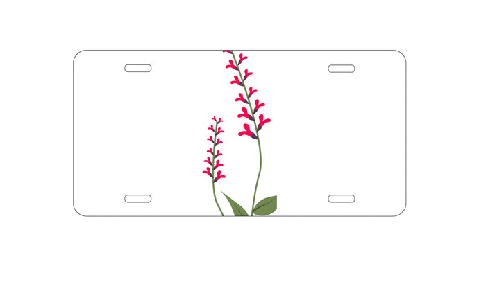 DistinctInk Custom Aluminum Decorative Vanity Front License Plate - Wildflowers Hot Pink