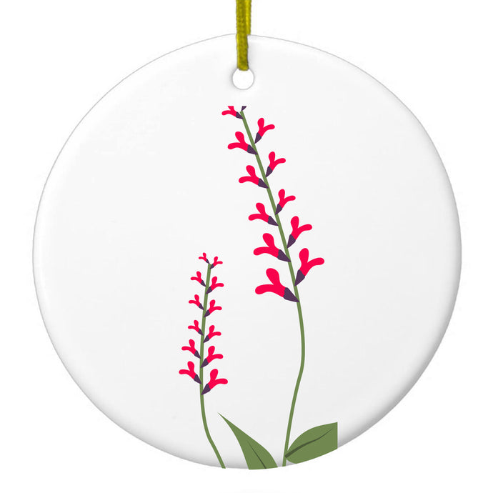 Wildflowers Hot Pink Ceramic Ornament