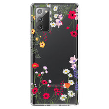 DistinctInk® Clear Shockproof Hybrid Case for Apple iPhone / Samsung Galaxy / Google Pixel - Wildflowers Border Blue Pink Purple
