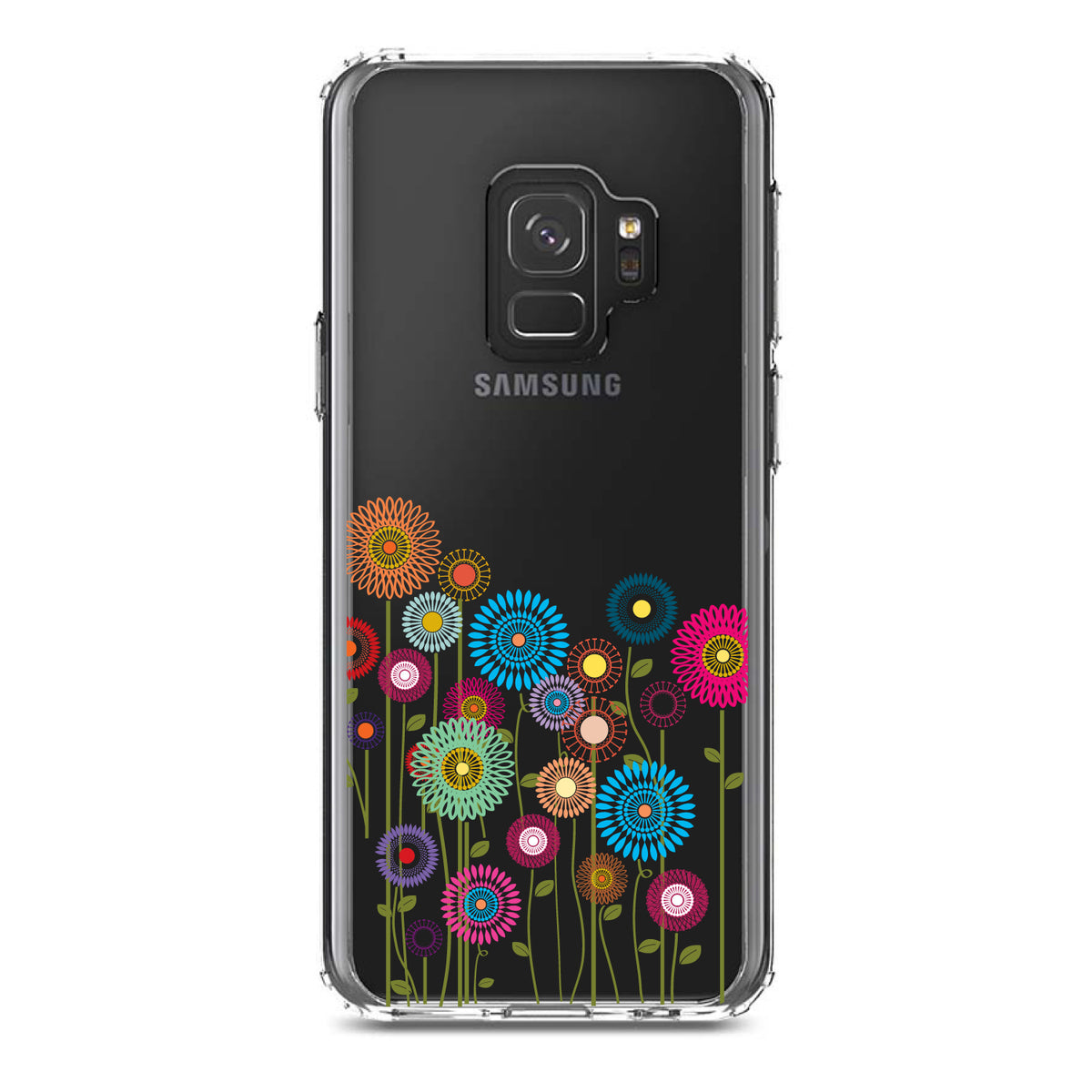 Cartoon Wildflowers Stems Leaves Clear Shockproof iPhone Case, view 19
