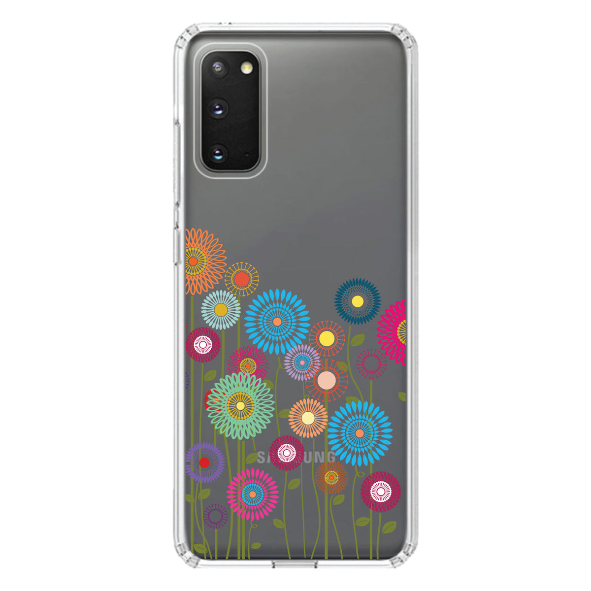 Cartoon Wildflowers Stems Leaves Clear Shockproof iPhone Case, view 14