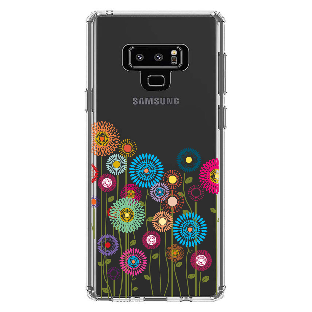 Cartoon Wildflowers Stems Leaves Clear Shockproof iPhone Case, view 11