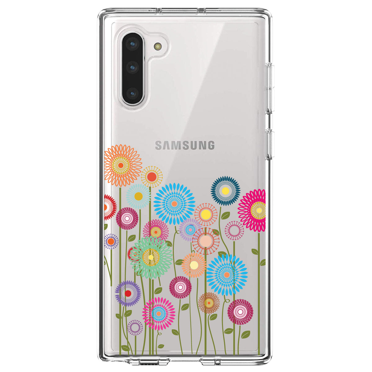 Cartoon Wildflowers Stems Leaves Clear Shockproof iPhone Case, view 9
