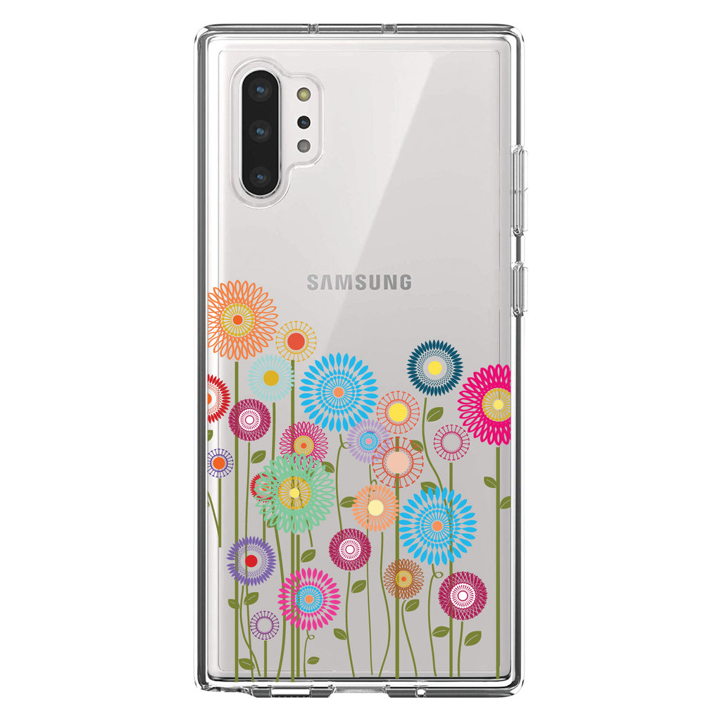 Cartoon Wildflowers Stems Leaves Clear Shockproof iPhone Case, view 10