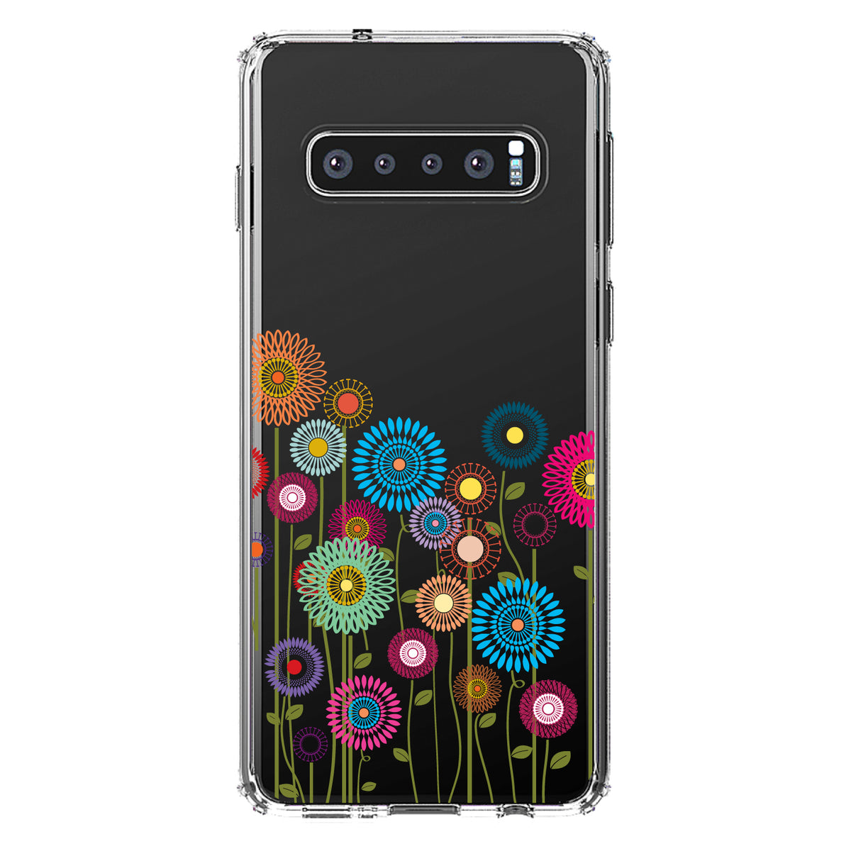 Cartoon Wildflowers Stems Leaves Clear Shockproof iPhone Case, view 16