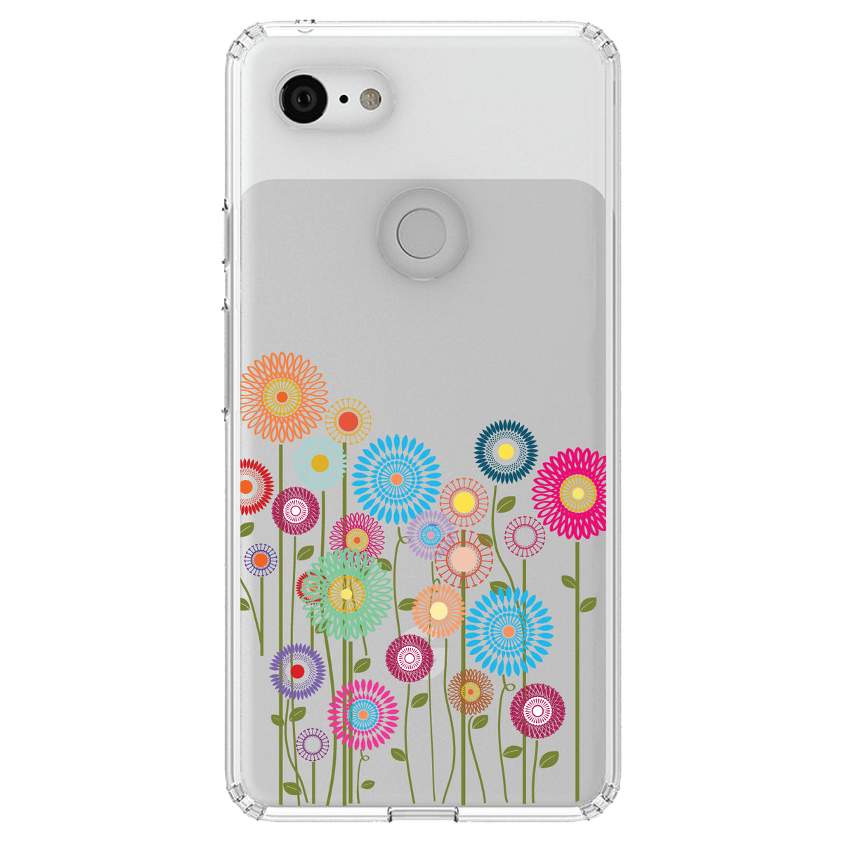 Cartoon Wildflowers Stems Leaves Clear Shockproof iPhone Case, view 22