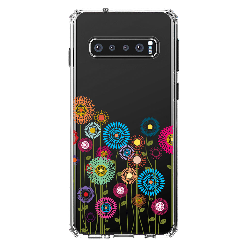 Cartoon Wildflowers Stems Leaves Clear Shockproof iPhone Case, view 17
