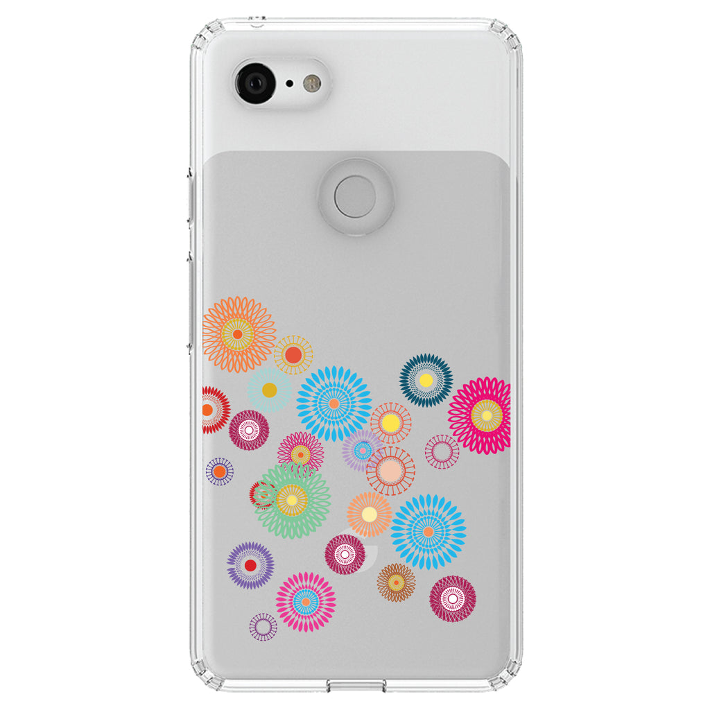 Cartoon Wildflowers Rainbow Colors Clear Shockproof iPhone Case, view 21