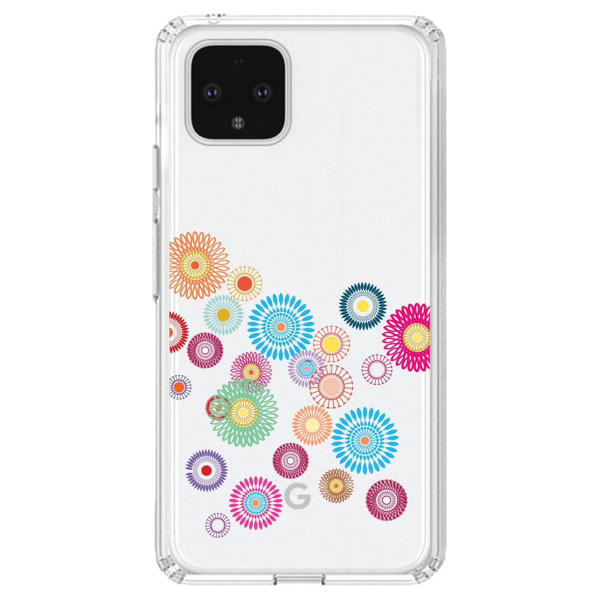 Cartoon Wildflowers Rainbow Colors Clear Shockproof iPhone Case, view 23