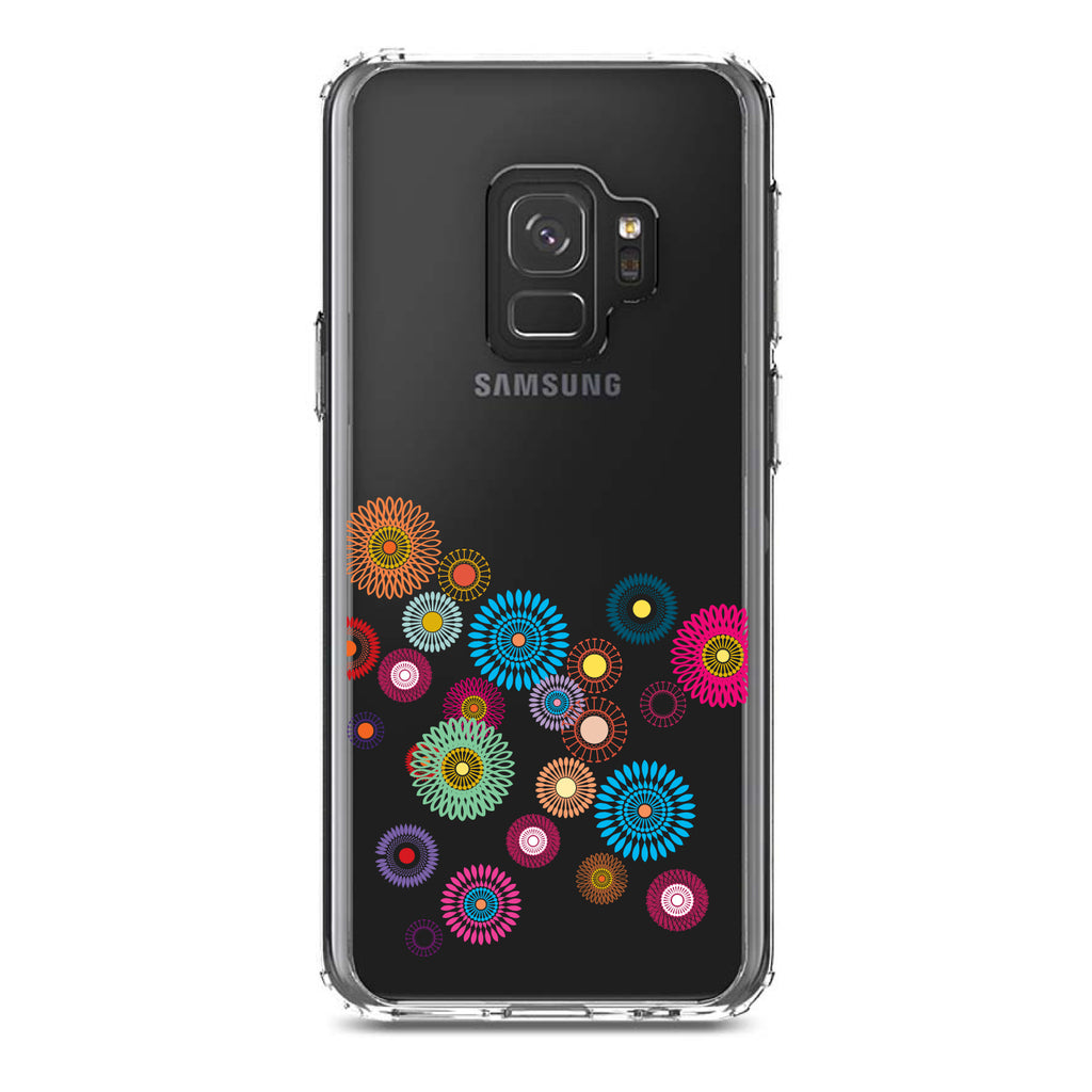 Cartoon Wildflowers Rainbow Colors Clear Shockproof iPhone Case, view 19