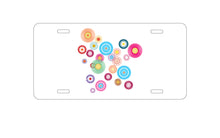 DistinctInk Custom Aluminum Decorative Vanity Front License Plate - Cartoon Wildflowers Rainbow Colors