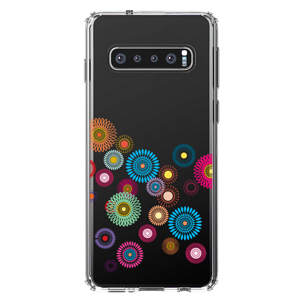 Cartoon Wildflowers Rainbow Colors Clear Shockproof iPhone Case, view 17