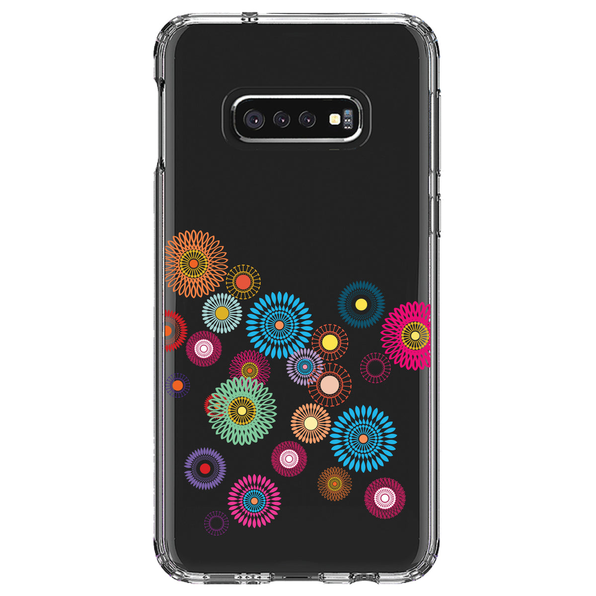 Cartoon Wildflowers Rainbow Colors Clear Shockproof iPhone Case, view 18