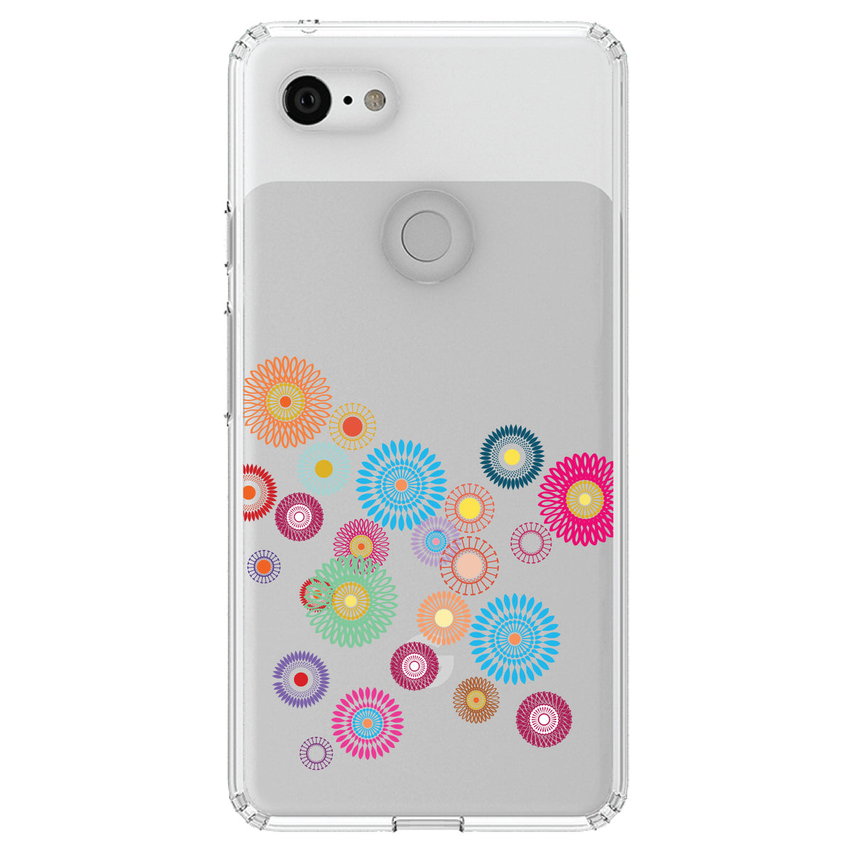 Cartoon Wildflowers Rainbow Colors Clear Shockproof iPhone Case, view 22