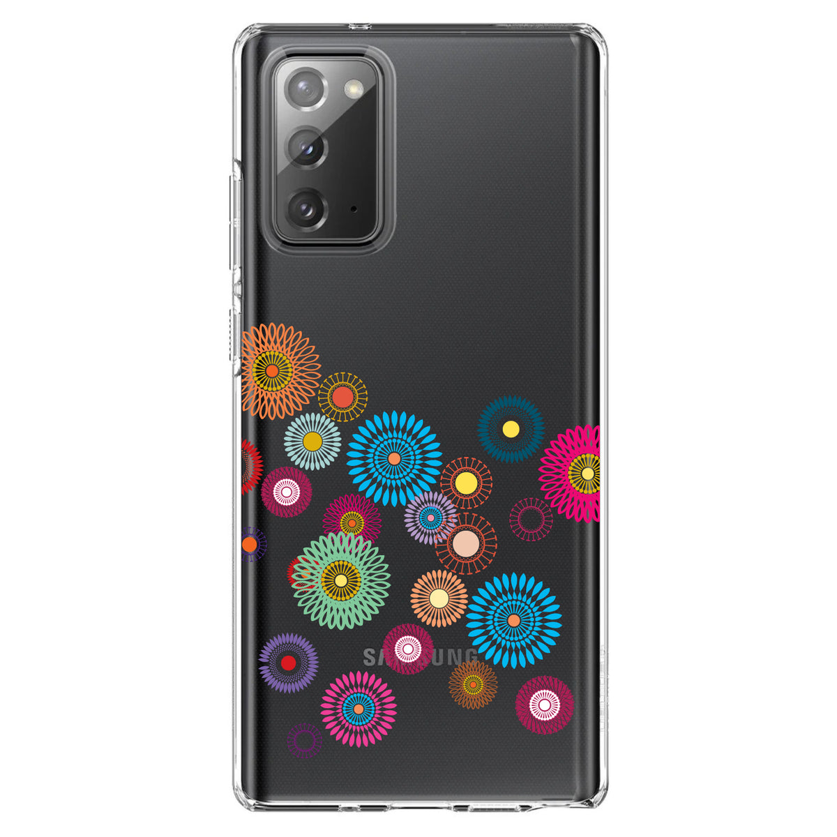 Cartoon Wildflowers Rainbow Colors Clear Shockproof iPhone Case, view 8