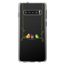DistinctInk® Clear Shockproof Hybrid Case for Apple iPhone / Samsung Galaxy / Google Pixel - Colorful Birds Cartoon on a Vine