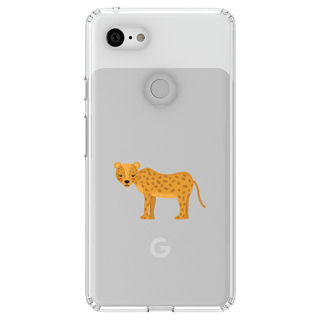 Cartoon Cheetah Leopard Clear Shockproof iPhone Case, view 22