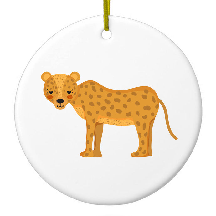 Cartoon Cheetah Leopard Ceramic Ornament