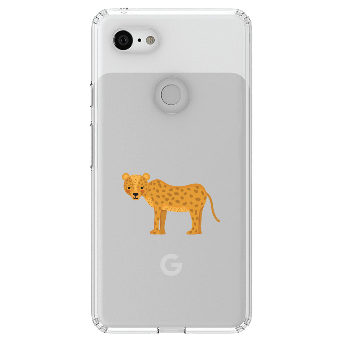 Cartoon Cheetah Leopard Clear Shockproof iPhone Case, view 21