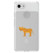 DistinctInk® Clear Shockproof Hybrid Case for Apple iPhone / Samsung Galaxy / Google Pixel - Cartoon Cheetah Leopard