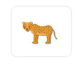 Custom Foam Rubber Mouse Pad - Cartoon Cheetah Leopard