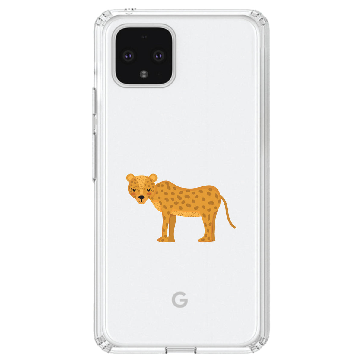 Cartoon Cheetah Leopard Clear Shockproof iPhone Case, view 23