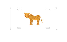 DistinctInk Custom Aluminum Decorative Vanity Front License Plate - Cartoon Cheetah Leopard