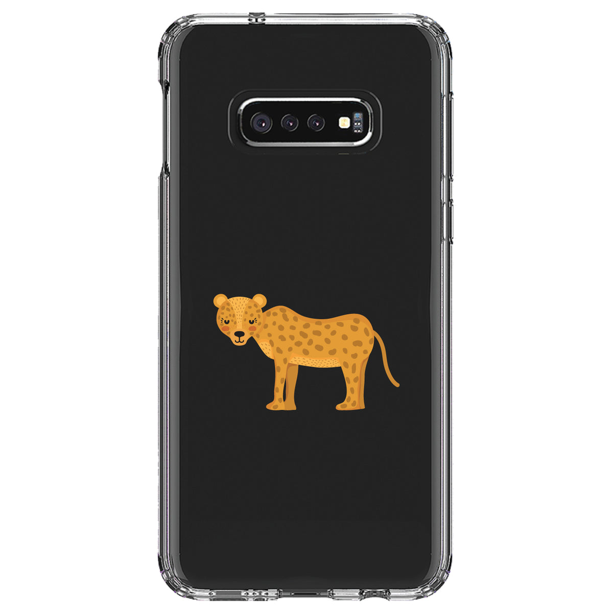 Cartoon Cheetah Leopard Clear Shockproof iPhone Case, view 18