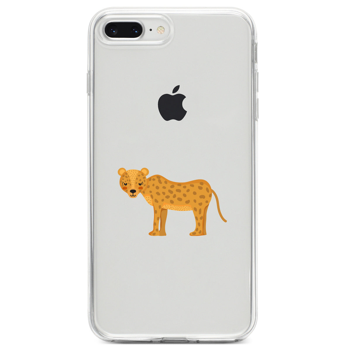 Cartoon Cheetah Leopard Clear Shockproof iPhone Case, view 6