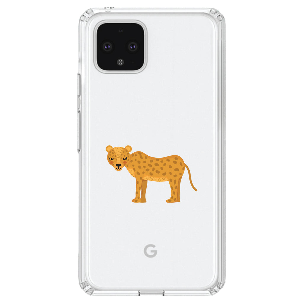 Cartoon Cheetah Leopard Clear Shockproof iPhone Case, view 24