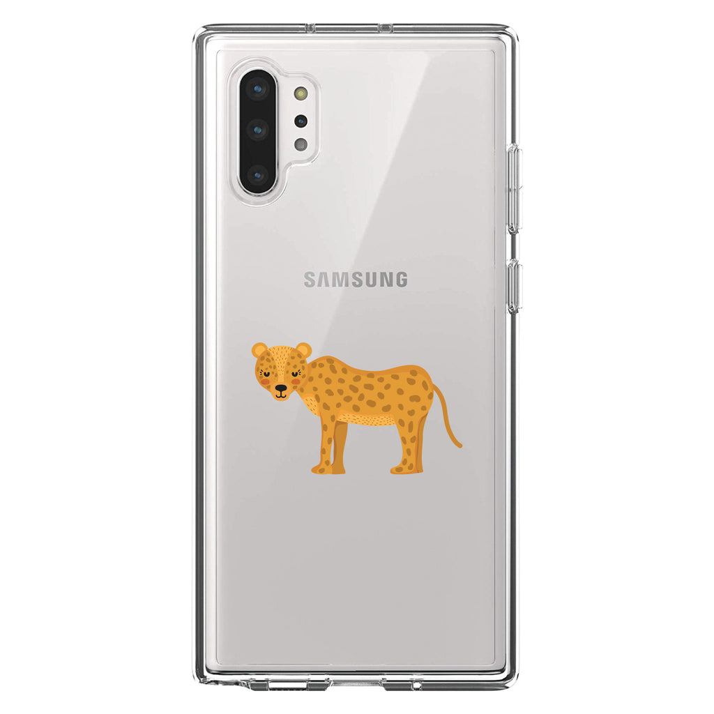 Cartoon Cheetah Leopard Clear Shockproof iPhone Case, view 10