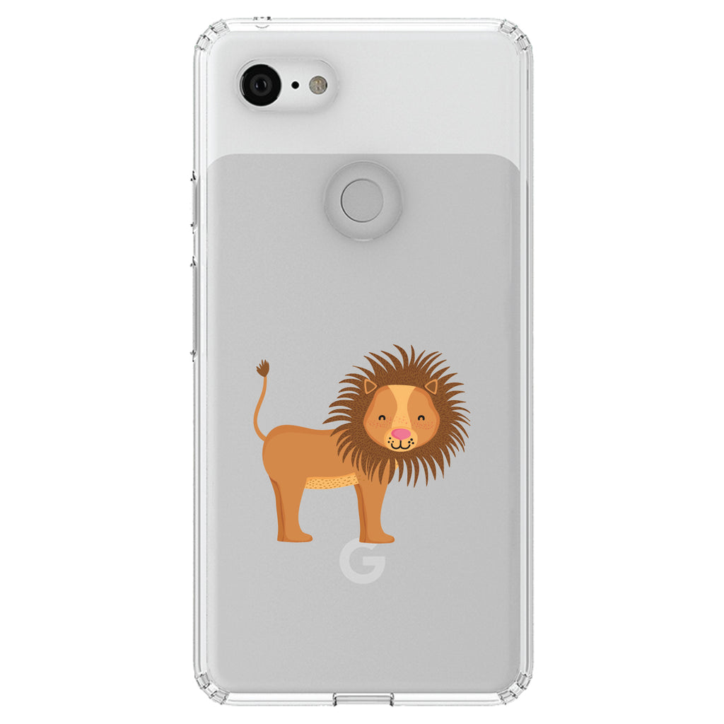Cute Cartoon Lion Clear Shockproof iPhone Case, view 22
