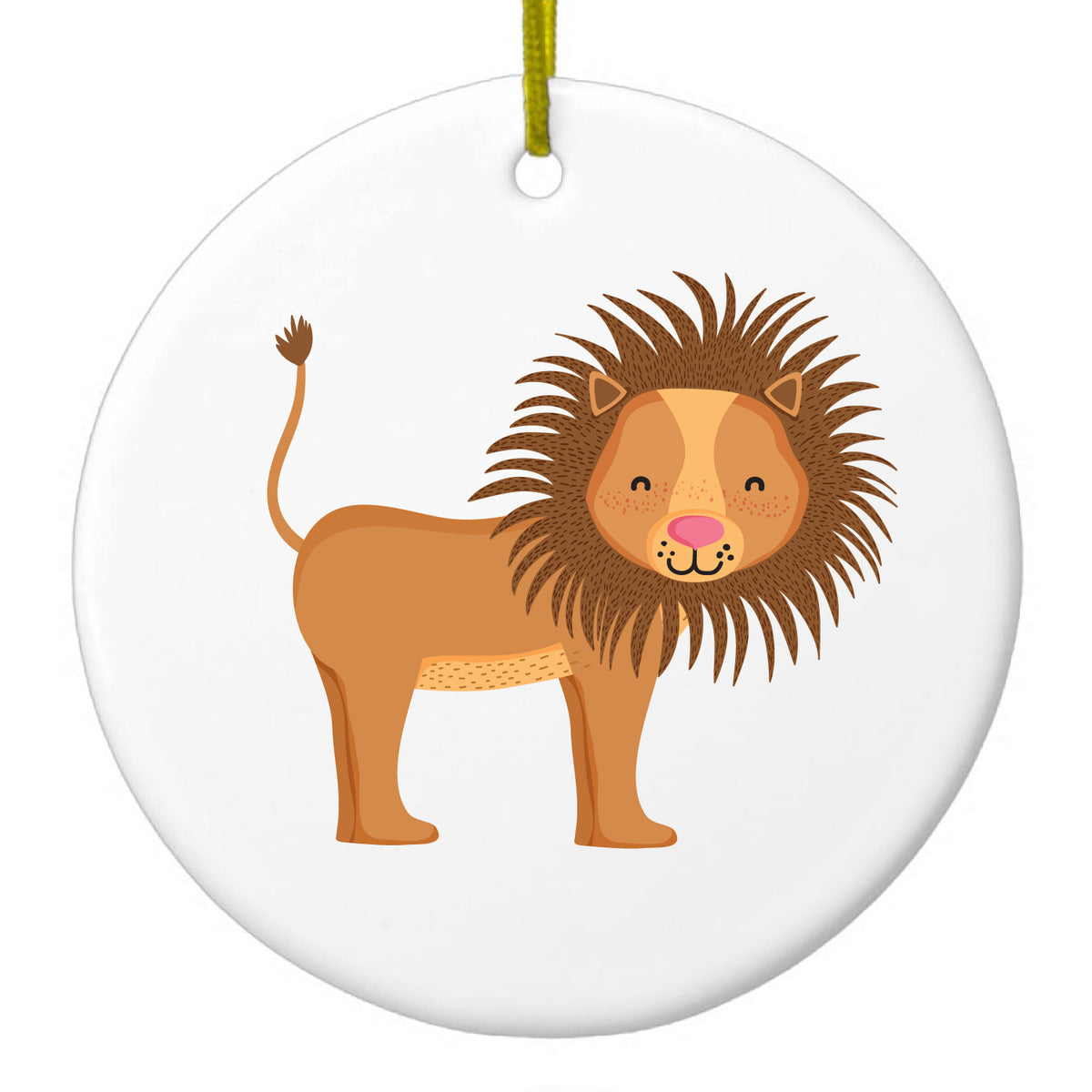 Cute Cartoon Lion Ceramic Ornament