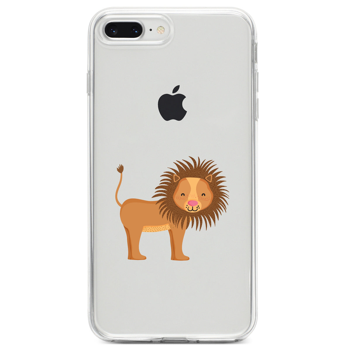 Cute Cartoon Lion Clear Shockproof iPhone Case, view 6