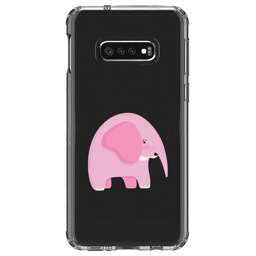 Cute Cartoon Elephant, Pink Clear Shockproof iPhone Case, view 18