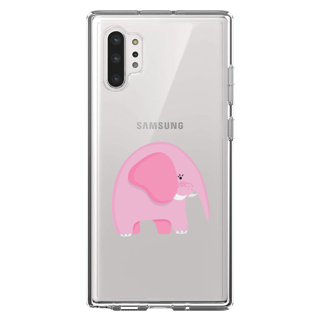 Cute Cartoon Elephant, Pink Clear Shockproof iPhone Case, view 10