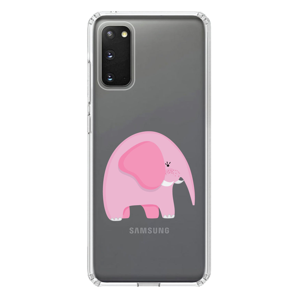 Cute Cartoon Elephant, Pink Clear Shockproof iPhone Case, view 13