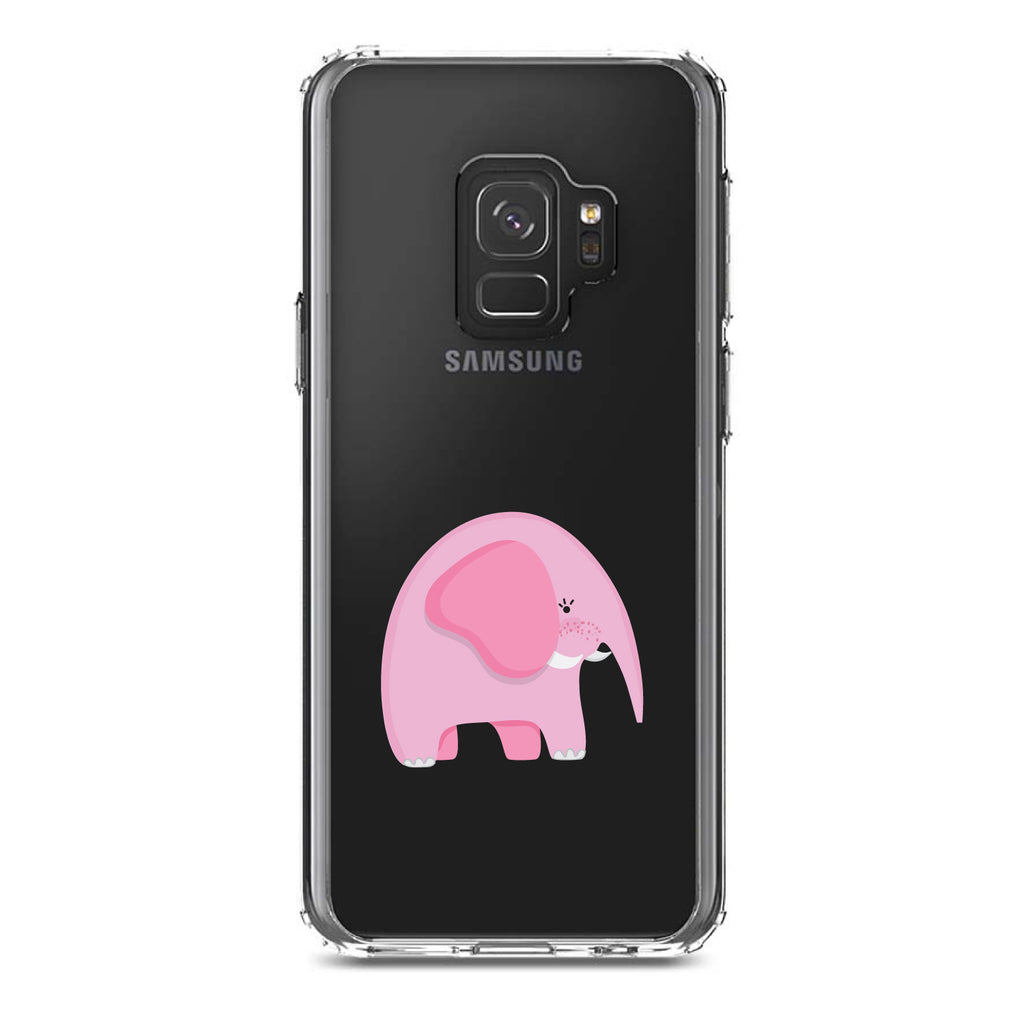 Cute Cartoon Elephant, Pink Clear Shockproof iPhone Case, view 19