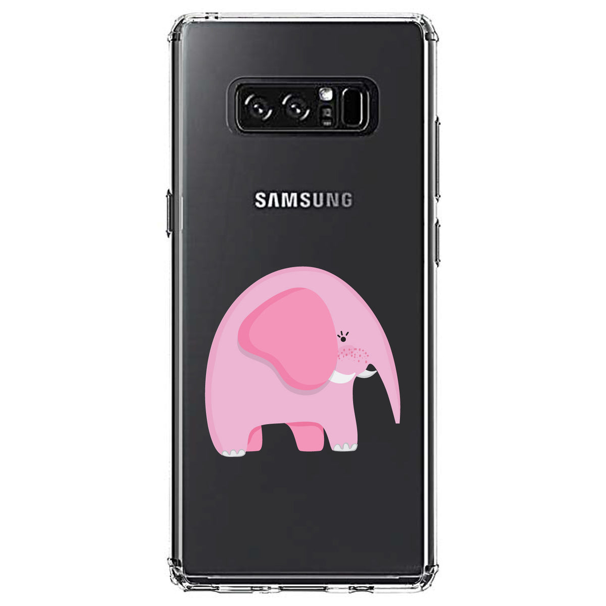 Cute Cartoon Elephant, Pink Clear Shockproof iPhone Case, view 12