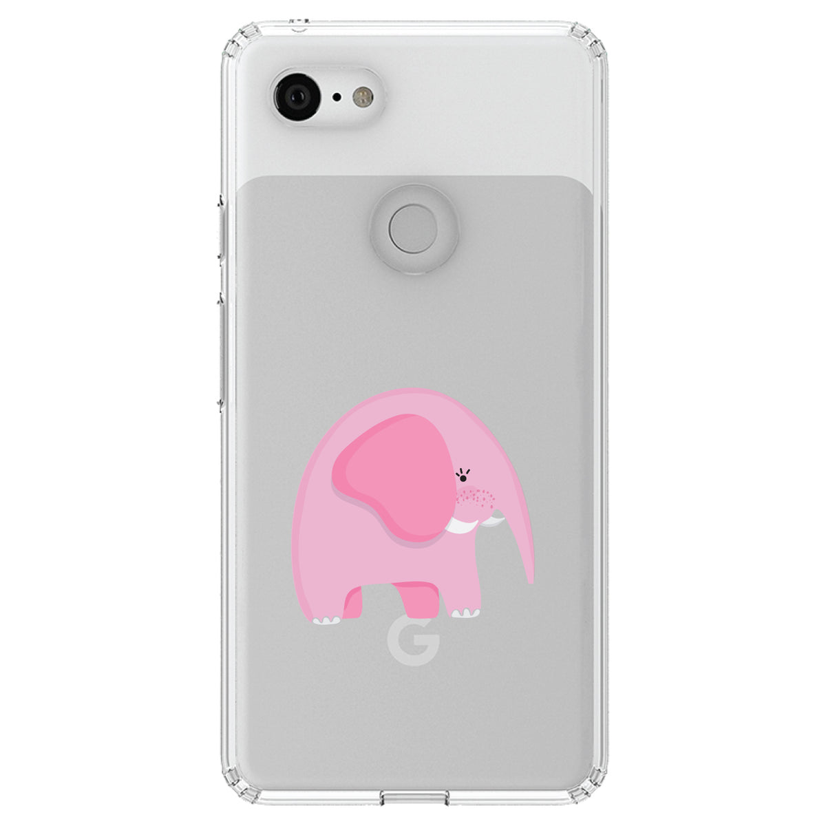 Cute Cartoon Elephant, Pink Clear Shockproof iPhone Case, view 21
